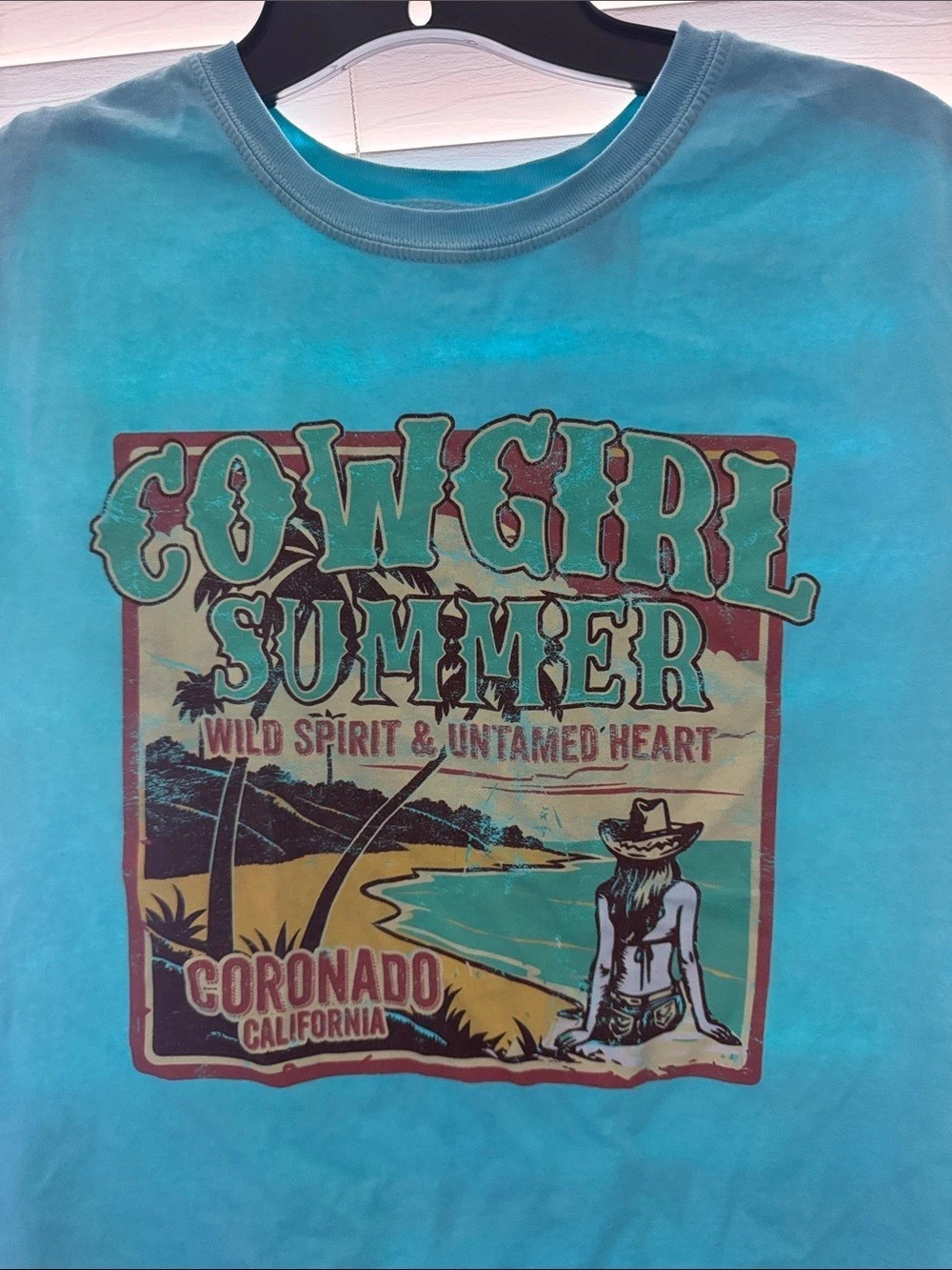 Blue 84 Cowgirl Summer Coronado California Graphic Tee women Small